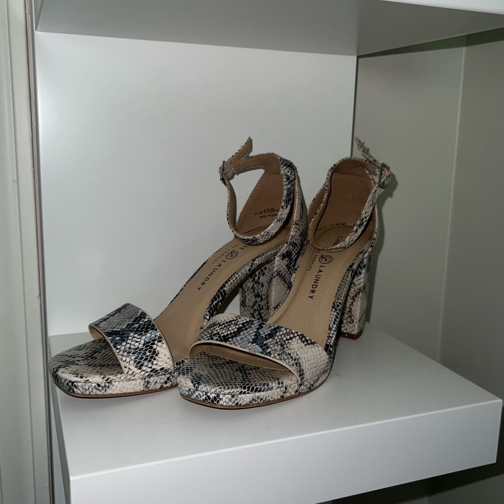 Snakeskin Print Heels